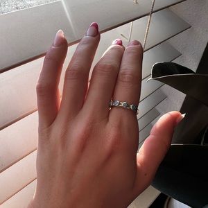 Silver and Blue opal ring